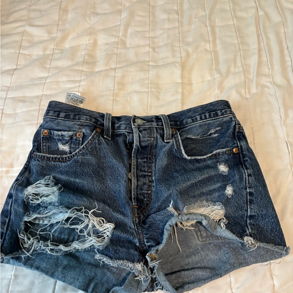 Levi's Distressed Blue Jean Shorts